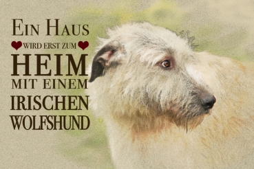 Nostalgieschild - Hundeschild im Retrostil Motiv: Irischer Wolfshund (Irish Wolfhound) #1